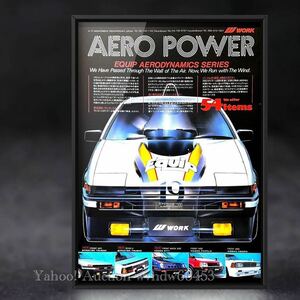 当時物! WORK × TOYOTA AE86 TRUENO 広告 / ポスター EQUIP AERO トレノ ハチロク initial D カタログ 中古 旧車 TRD カーボン corolla