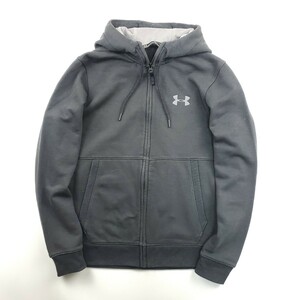 ＊c 【COLD GEAR】アンダーアーマー UNDER ARMOUR スウェット 裏地フリース フルジップ パーカー SMサイズ トップス グレー系 1299134