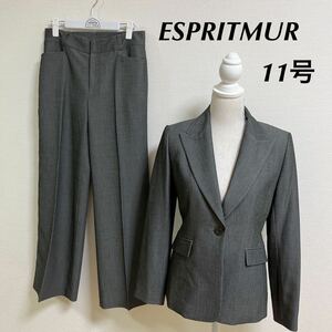 ESPRITMUR エスプリミュール　リクルートスーツ　11号　L グレー　パンツスーツ　面接　就活　レディースパンツスーツ 美品