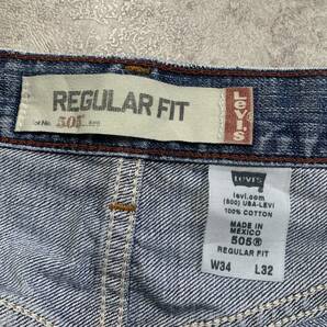 Levi's リーバイス 505 デニムパンツ ジーンズ 古着 W34 L32 テーパード メキシコ製 ブルー ジーパンの画像10