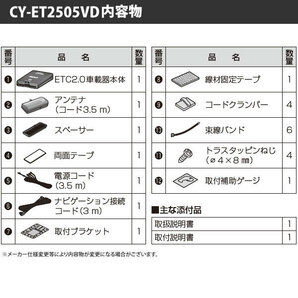 【セットアップ込み】お得なETC2.0車載器 CY-ET2505VD Panasonic 新セキュリティ対応 カーナビ連動型 ダッシュボード置アンテナ 12V用 新品の画像7