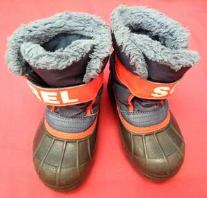 [ Sagawa shipping ]SOREL boots navy * red * white 15cm for boy 01