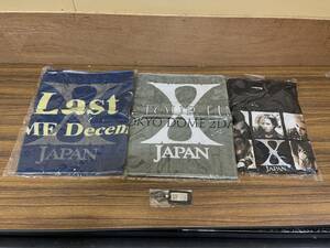 8) ☆1円～ X JAPAN グッズ セット まとめ 大量 (Tシャツ キーホルダー タオル 等)