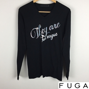 新品同様品 FUGA フーガ 長袖カットソー スパンコール ブラック サイズ44 返品可能 送料無料