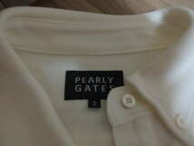 ②パーリーゲイツ　レディース　ワンポイント白長袖シャツ　サイズ２（L）_画像2