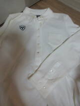 ②パーリーゲイツ　レディース　ワンポイント白長袖シャツ　サイズ２（L）_画像1