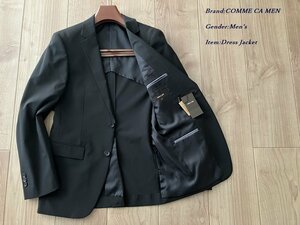 新品 COMME CA MEN コムサメン ポリエステルドビークロス マイクロ小紋ジャケット 05ブラック Sサイズ 04GY05 定価50,600円