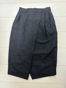TONAL カラーネップタックタイトスカート黒・サイズ36