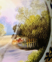 １９１０年 　　　オールドノリタケジュエール入り盛り上げ金彩ハンドペイント里山風景パターンオードブル盛り合わせ皿_画像3