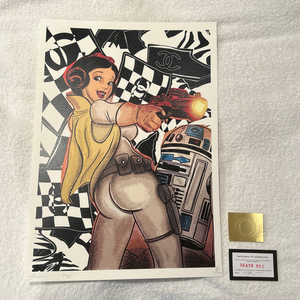 世界限定100枚 DEATH NYC STARWARS レイア R2-D2 シャネル CHANEL 白雪姫 Dismaland ポップアート アートポスター 現代アート KAWS Banksy