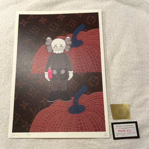 DEATH NYC カウズ KAWS COMPANION ヴィトン LOUISVUITTON 草間彌生かぼちゃ 世界限定100枚 ポップアート アートポスター 現代アート Banksy