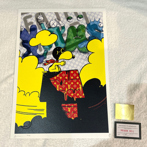 世界限定100枚 DEATH NYC スヌーピー SNOOPY ヴィトン LOUISVUITTON グッチ GUCCI ポップアート アートポスター 現代アート KAWS Banksy