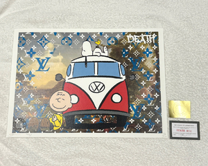 世界限定100枚 DEATH NYC スヌーピー SNOOPY ヴィトン LOUISVUITTON ワーゲン LV VW ポップアート アートポスター 現代アート KAWS Banksy