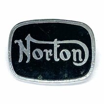 ノートン ビンテージ ピンバッジ ブラック/シルバー Norton Vintage Pin Black/Silver 英車 バイク バイカー カフェレーサー Cafe Racer_画像1