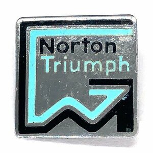 ノートン/トライアンフ ピンバッジ シルバー/スカイブルー/ブラック Norton Triumph Pin Silver/Sky Blue/Black 英車 バイク バイカー