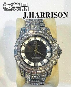 【極美品＼箱無し】J.HARRISON ジョンハリソン 腕時計　シルバー　キャバ　ドレス　キラキラ　ストーン　レディース