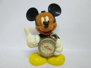 【0221o S9421】 ミッキーマウス Disney time ディズニー 目覚まし時計 置き時計 ボイス時計 動作OK 29cm × 17cm