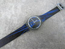 【0222n Y9468】swatch スウォッチ 腕時計 クォーツ 裏スケルトン クリア ブルー系_画像3