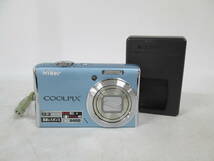 【0229i F9661】 Nikon ニコン COOLPIX S620 クールピクス 5-20ｍｍ/2.7-5.8 水色 コンパクトデジタルカメラ デジカメ バッテリー付き_画像1
