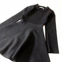 美品 ザラ ZARA レーヨンジャージーニット ストレッチ ワンピース S 春 秋 合服 24C02_画像3