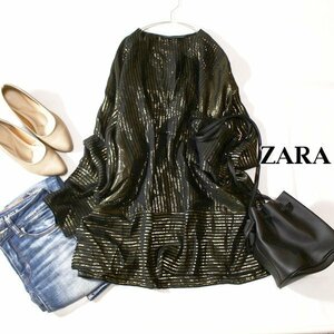 美品 ザラ ウーマン ZARA WOMAN 大人可愛い オーバーサイズ ゆったり レーヨン 柔らか チュニック L 春 夏 24F02