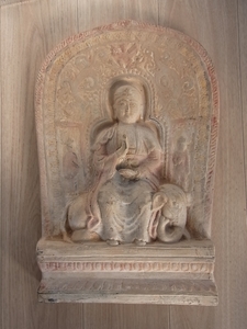 ガンダーラ美術? 仏像 仏教美術 素焼き テラコッタ 大型 レリーフ　オブジェ 菩薩？