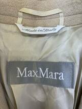 MaxMara　マックスマーラ　最高級　白タグ　イタリア製　シルク混　ウールコート　ロング丈　38号　レディース　Mサイズ　ベージュ　正規品_画像6
