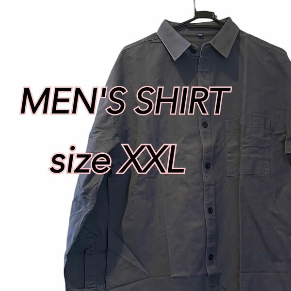 メンズ カジュアルシャツ XXL チャコールグレー