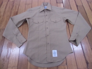 S24 ミリタリー サバゲー コンバット コスプレ アメカジ 米軍放出品 USMC MARINE 作業服 ドレス Ｙシャツ 制服 カーキ 海兵隊 S 送料198円 