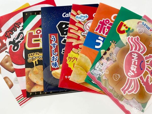 新品★キャンドゥ お菓子 クリアファイル セリア カルビー カニパン じゃがりこ ポテトチップス かっぱえびせん ピザポテト カンパン★