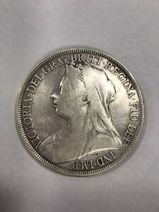 （希少銀貨！）イギリスクラウン銀貨　イギリス　1896年　ヴィクトリア・オールド　27.8g アンティーク