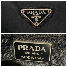 美品　1円〜　PRADA プラダ ショルダーバッグ 三角ロゴ 斜め掛け ブラック テスート ナイロン レザー 黒 メッセンジャーバッグ　男女兼用_画像9