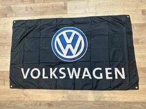 ワーゲン 特大フラッグ バナー 約150×90cm タペストリー 旗 ガレージ装飾 フォルクスワーゲン VOLKSWAGEN ビートル ワーゲンバス 看板 