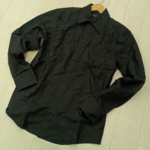 Z ◎ 【商品ランク:B】エポカ ウォモ EPOCA UOMO シルク混 長袖 ボタンシャツ size46 メンズ トップス 紳士服 ブラック 黒系