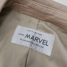 8 # 【商品ランク:B】マーベル MARVEL 長袖 シープスキン 羊革 レザー ステンカラー ジャケット レディース アウター 婦人服 ベージュ系_画像6