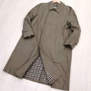 5 Φ 【商品ランク:B】 アクアスキュータム Aquascutum 裏地 クラブチェック 総柄 長袖 ステンカラーコート size38 メンズ アウター 紳士服