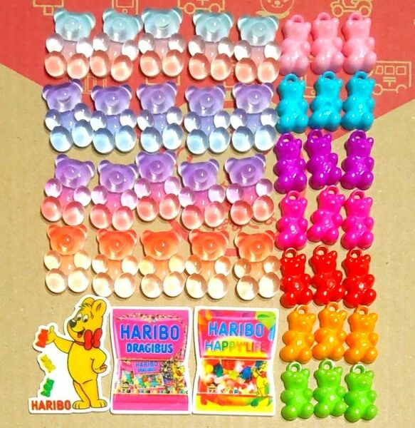 ハリボー　HARIBO　プラ板　チャーム　貼り付けパーツ　デコパーツ　プラパーツ