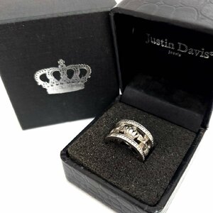 Justin Davis ジャスティンデイビス リング クラウンクロス 925 8号 ケース付き シルバー アクセサリー 指輪 王冠