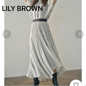 LILY BROWN チェック柄シアープリーツスカート