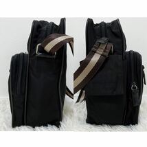 1円〜 プラダ PRADA ショルダーバッグ サコッシュ メッセンジャー 三角ロゴ プレート ナイロン ライン ストライプ ブラック 白タグ_画像4