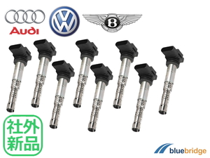 8本セット 新品 VW パサート B5.5型 4.0L W8 4モーション 3BBDNF イグニッションコイル 07C905115E 07C905115F