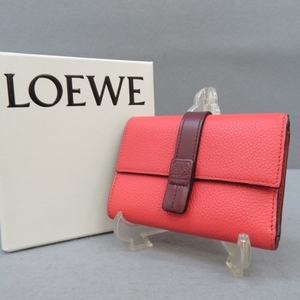 KG301★LOEWE ピンク折財布 261934★A