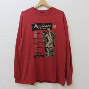 YSS4163★HYSTERIC GLAMOUR/ヒステリックグラマー 長袖Tシャツ プリントロンT カットソー PRIVATE GIRL COVER Lサイズ 赤★A