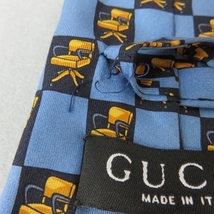 D332★GUCCI　グッチ　ネクタイ　青系　2/23★F_画像5