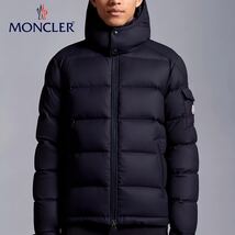 最高級★ MONCLER モンクレール MONTGENEVRE モンジュネーブル ウールダウンジャケット フード付 ジップアップ ネイビー Mサイズ_画像1