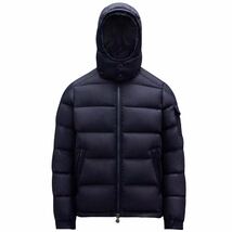 最高級★ MONCLER モンクレール MONTGENEVRE モンジュネーブル ウールダウンジャケット フード付 ジップアップ ネイビー Mサイズ_画像2