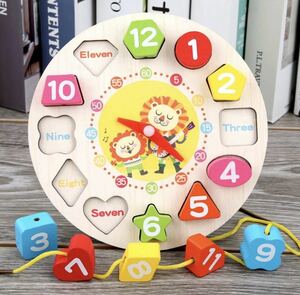 時計パズル 木製 知育玩具
