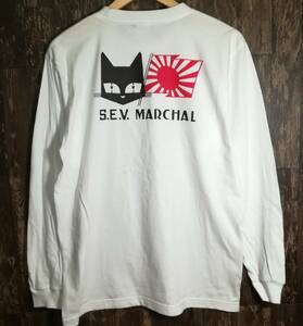 ロンT/S.E.V MARCHAR・マーシャル・日章旗・白・L