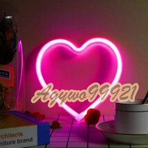 ピンクハートネオンサイン - バレンタイン・部屋装飾_画像3