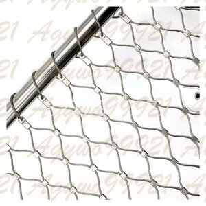  wire‐netting fence zinc plating wire fence roll, mesh hole 10cm 304 stainless steel steel rope net, flexible . Impact-proof . safety net 2x10m